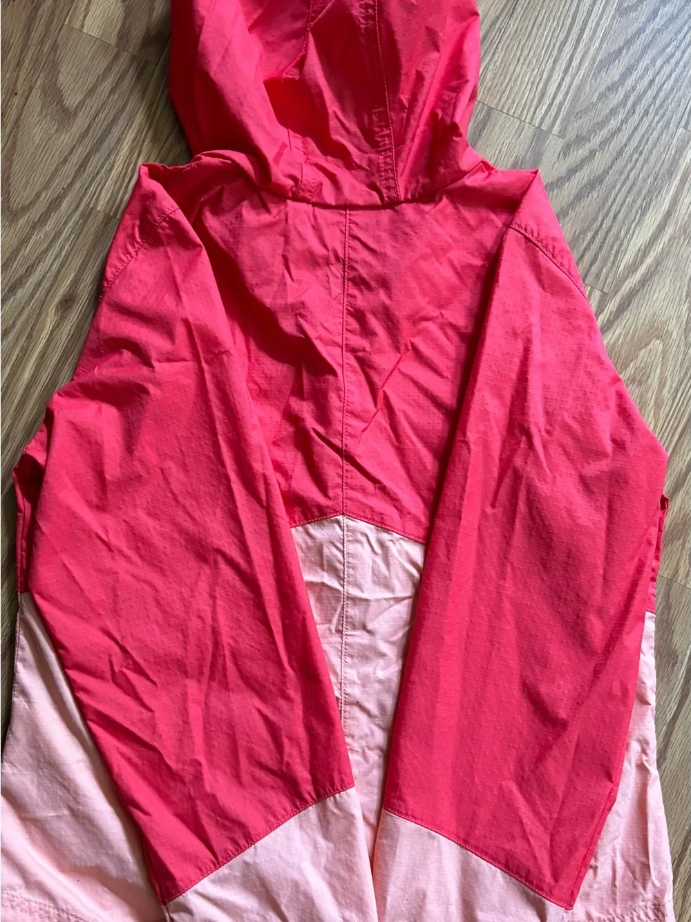 Columbia Kids Two-Tone Red and Pink Hooded Rain Jacket